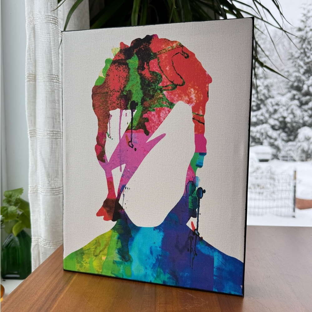 David Bowie Lightning Bolt Canvas Art – Colorful Pop Art Print